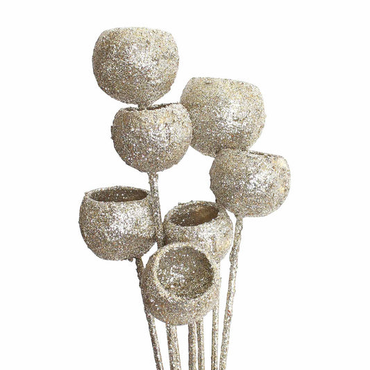 bell cups - 7 stem - champagne glitter