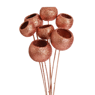 bell cups - 7 stem - copper glitter